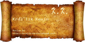 Králik Kevin névjegykártya